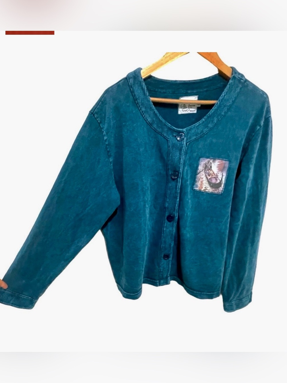 Michael Leu Art To Wear Cardigan Top, Size XL